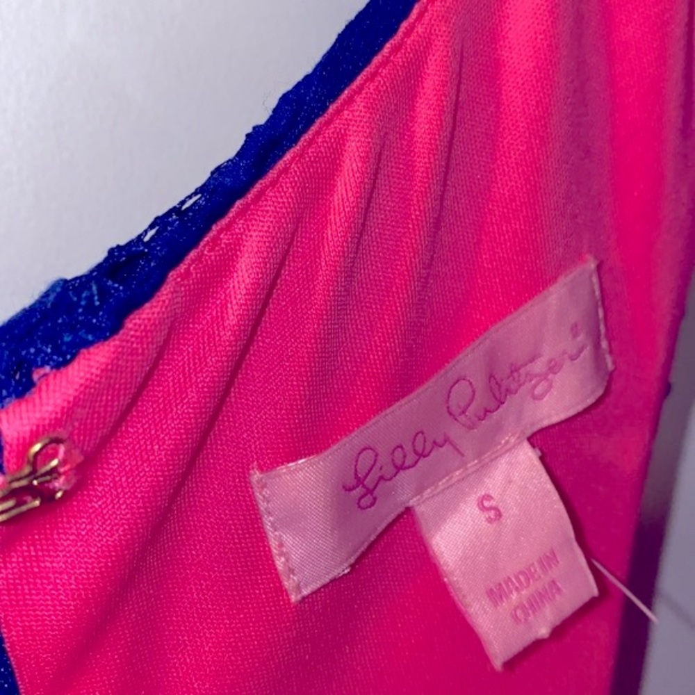 Lilly Pulitzer dress size small layered and hot pink and blue - Picture 2 of 5